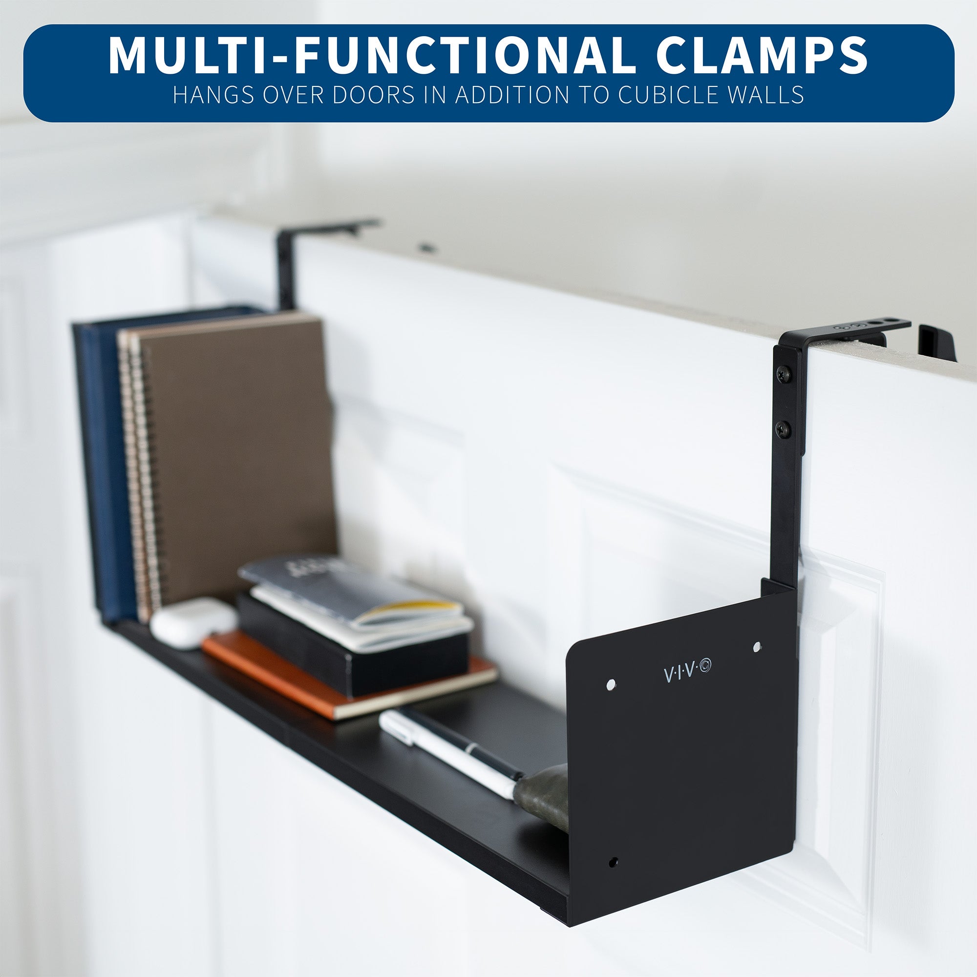 Single or dual tier hanging shelf for cubicles, offices, craft rooms, and more!