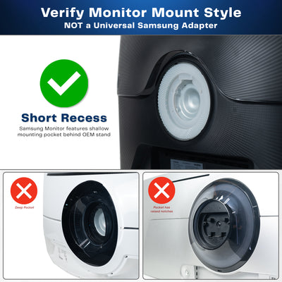 Comparison of monitor mount styles with a focus on Samsung monitors.