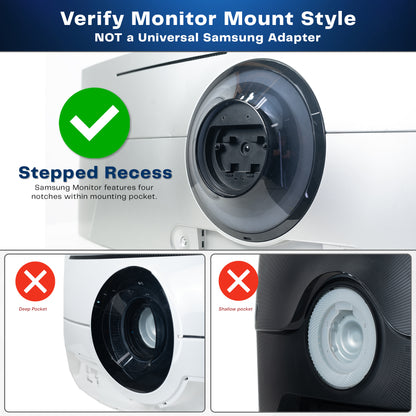 Comparison of monitor mount styles with a focus on Samsung monitors.