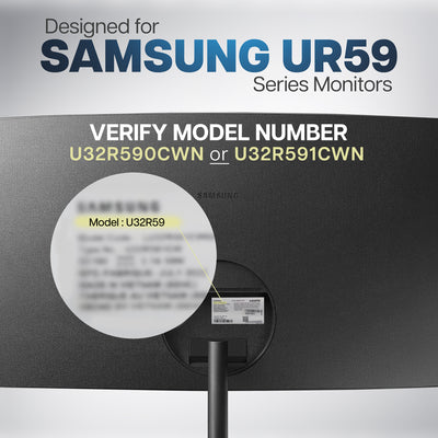 VESA Adapter Designed for the Compatible Samsung UR591C Series allows your non VESA compatible monitor to be mounted to a stand of your choice.
