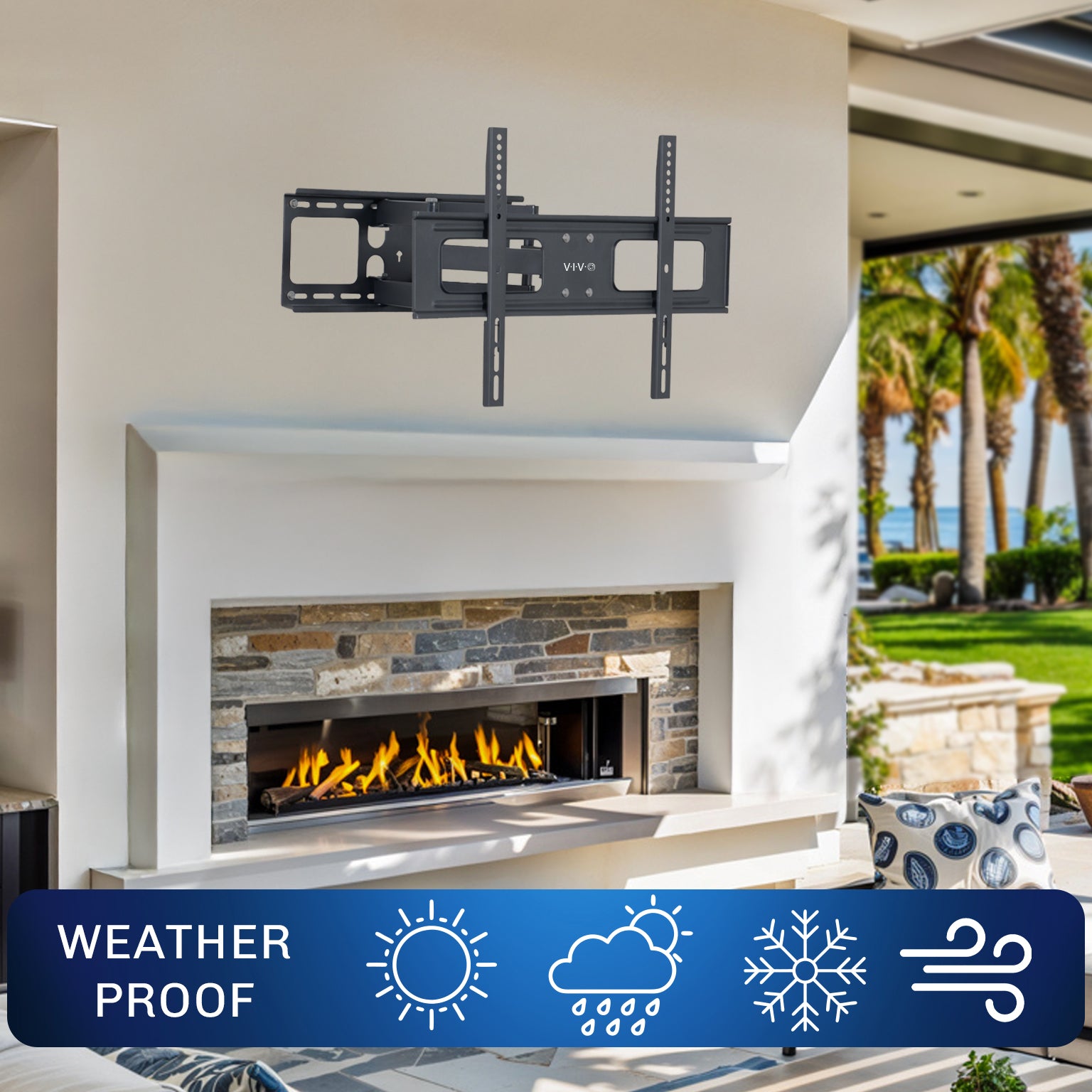 Outdoor Full Motion TV Wall Mount