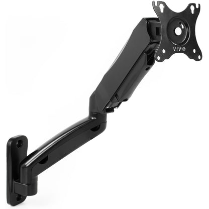 Sturdy adjustable pneumatic arm single monitor ergonomic wall mount for office workstation.