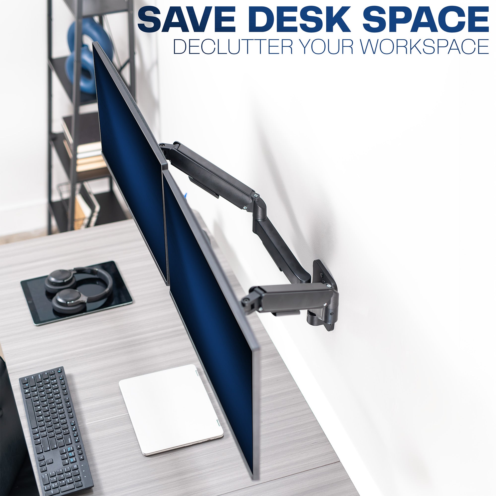 Dual pneumatic wall mount.