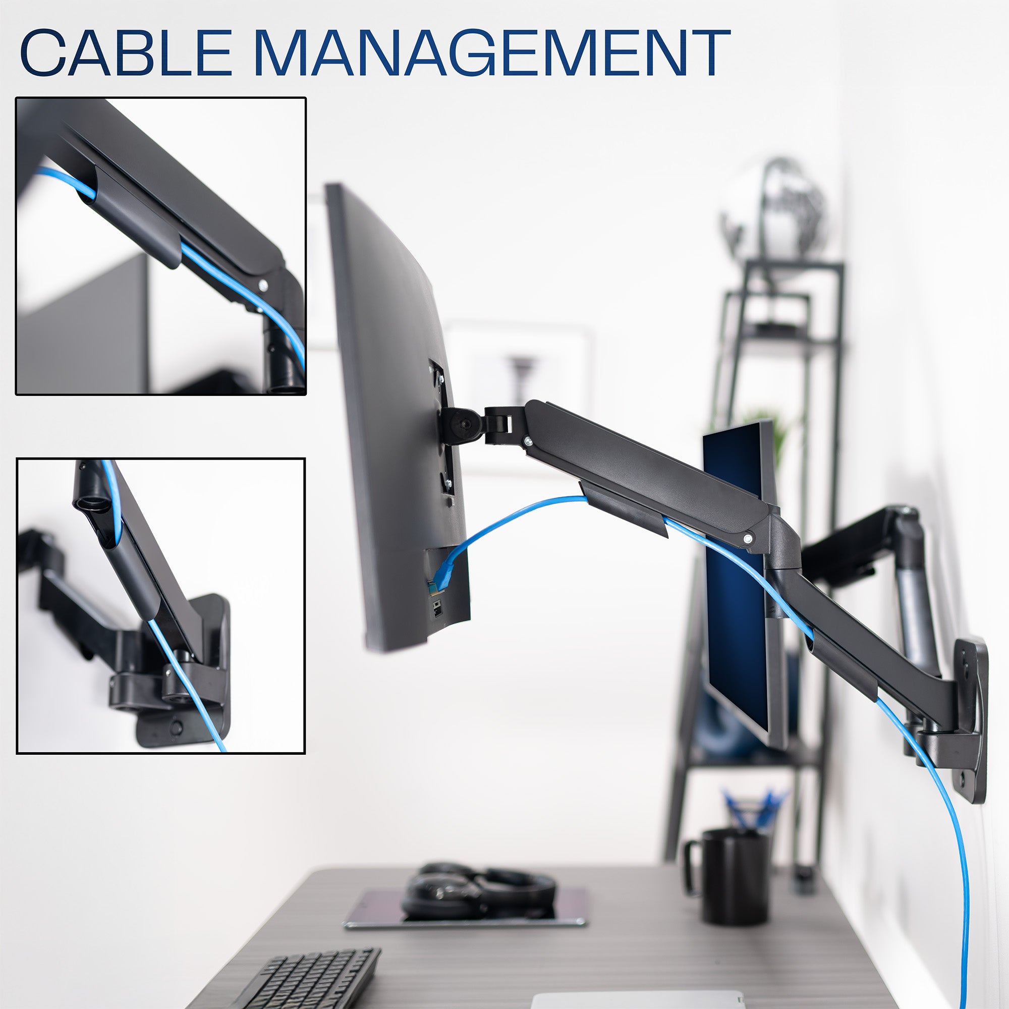 Dual pneumatic wall mount.