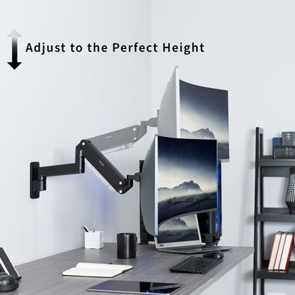 Premium Aluminum Heavy Duty Monitor Arm for Ultrawide Screens up to 49 inches and 44 lbs