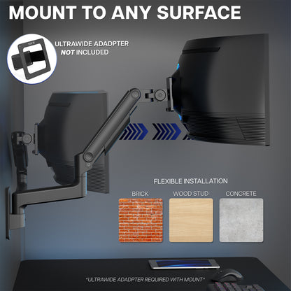 Monitor mount system with flexible installation on various surfaces