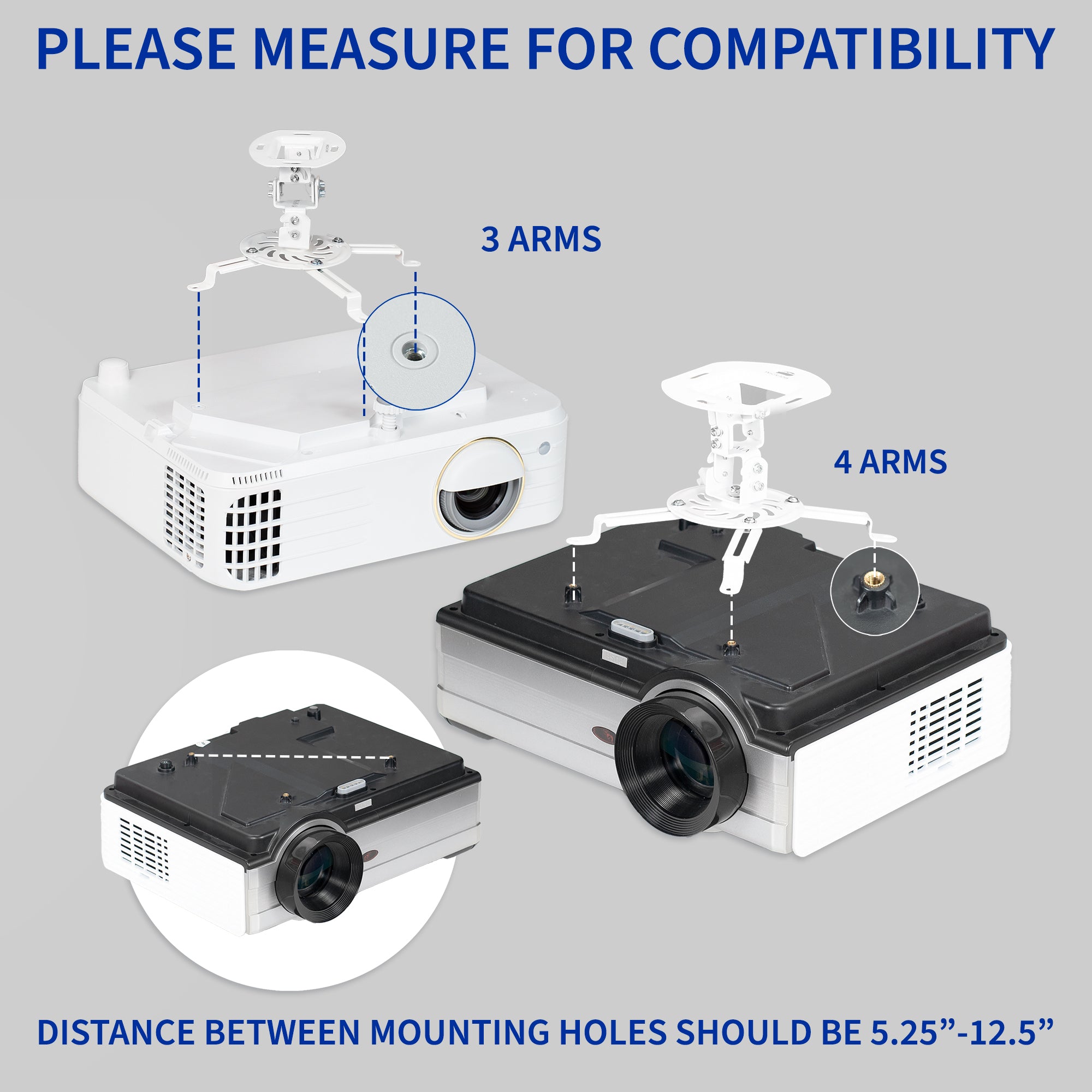 Adjustable Ceiling Mount for Projectors