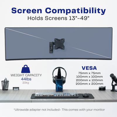 Sturdy adjustable TV wall mount with cable management.