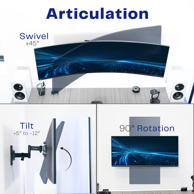 Sturdy adjustable TV wall mount with cable management.