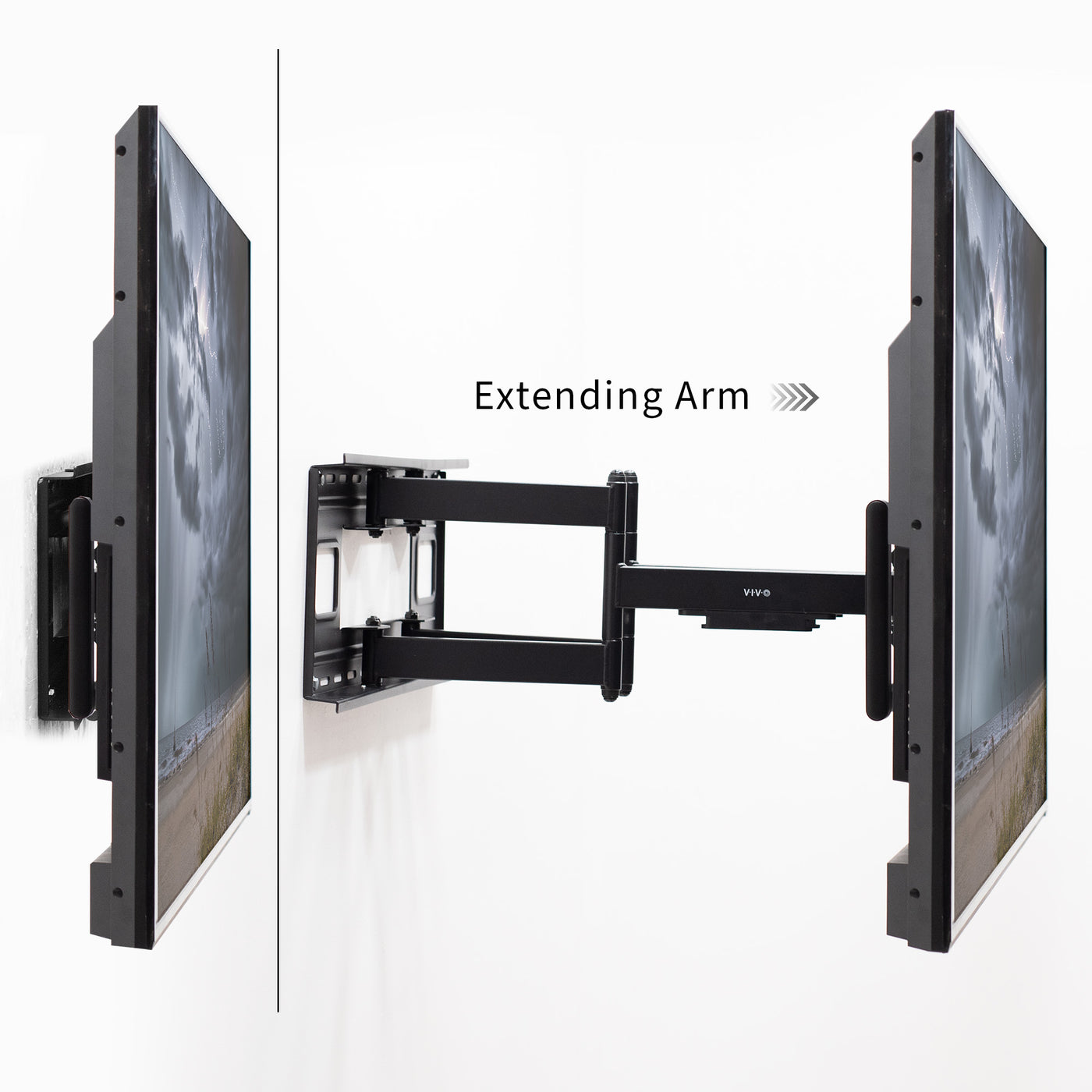 Heavy Duty 60 to 120 inch TV Full Motion Wall Mount for LCD LED Flat and Curved Screens, Long Extended Arm Swivel Mount, Max VESA 900x600mmm