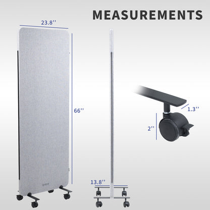 Single Panel Gray Mobile Freestanding Room Divider provides a convenient partition and workspace privacy.