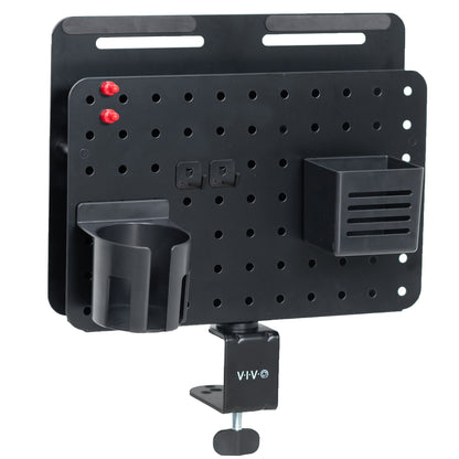 Black Clamp-on Rotating Pegboard with Laptop Holder