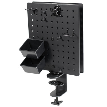 Black Clamp-on Rotating Pegboard & Accessory Holder