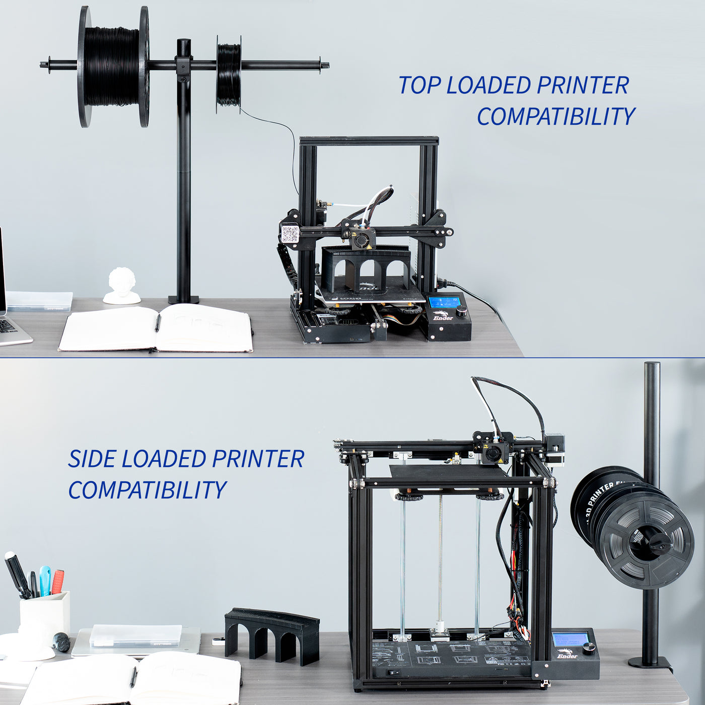 Clamp-on Reel Holder for 3D Printer