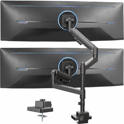 Pneumatic Arm Dual Ultrawide Monitor Desk Mount