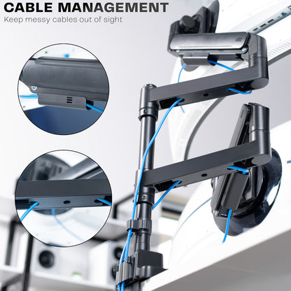 Pneumatic Arm Dual Ultrawide Monitor Desk Mount