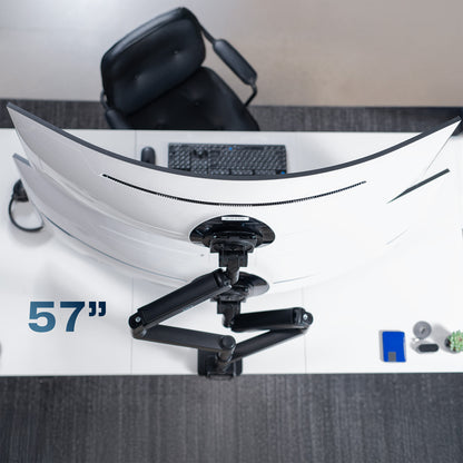 Pneumatic Arm Dual Ultrawide Monitor Desk Mount