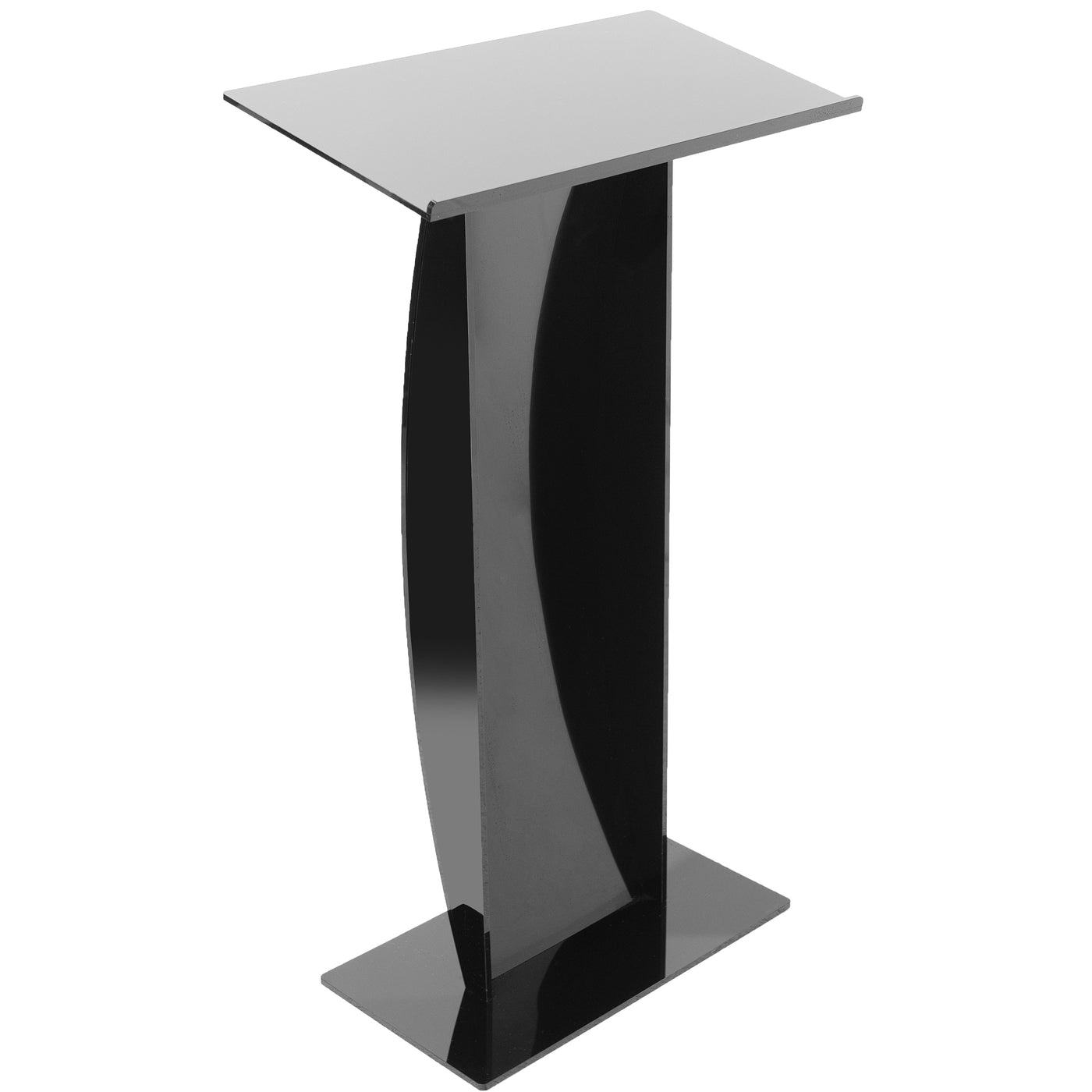 Acrylic Podium Stand, Sleek Black Professional Presentation Lectern with 27 inch Reading Surface Platform