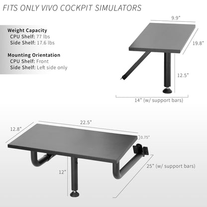 TV shelf and side shelf for STAND-RACE1B/BL from VIVO.