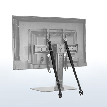 Heavy-duty strap cable management for extra secure TV mounting.