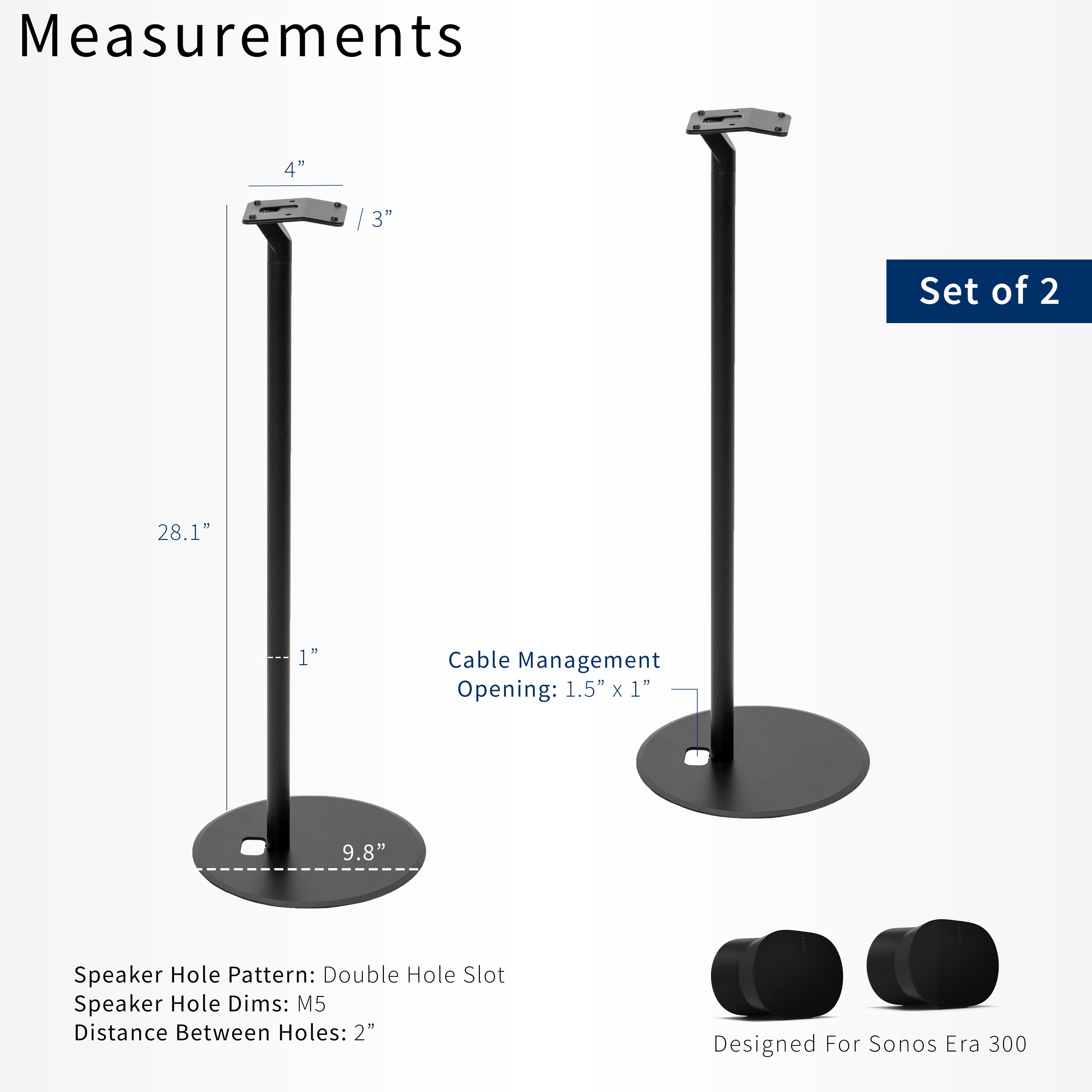 Enjoy elevated sound with speaker stands designed for the Sonos Era 300. 