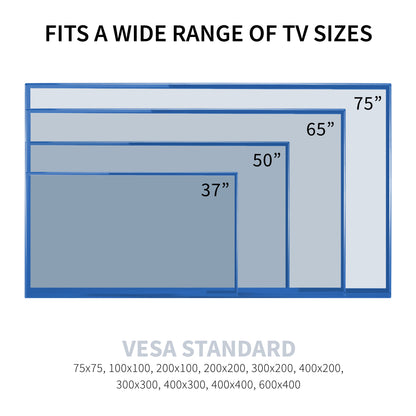 Height Adjustable TV Floor Stand with Shelf