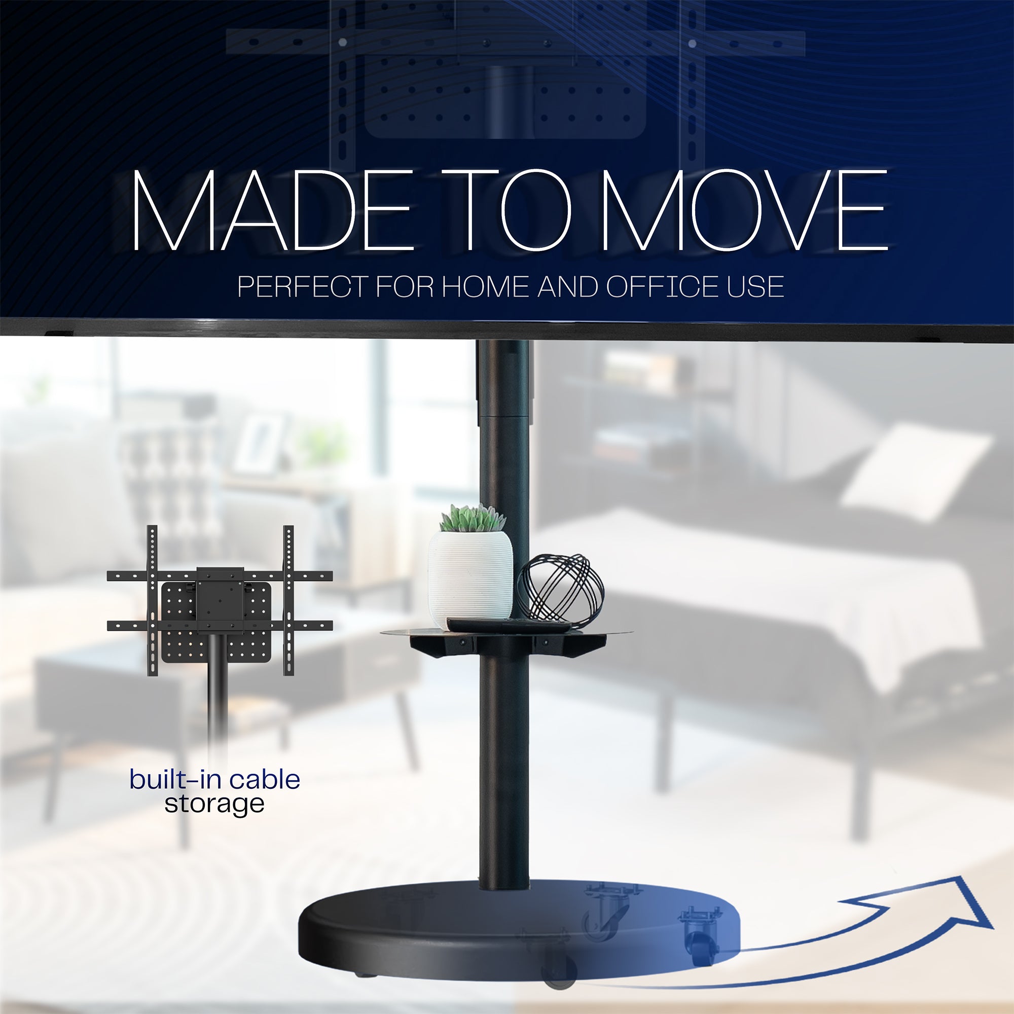Smooth mobility, perfect for home and office use. 