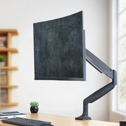 Pneumatic Arm Adjustable Single Monitor Desk Mount