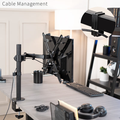 Single Monitor Desk Mount with VESA Adapter Bracket