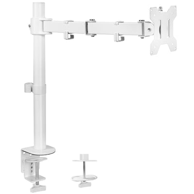 Single monitor desk mount from VIVO with articulation and cable management.