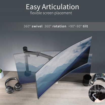 Single monitor desk mount from VIVO with articulation and cable management.