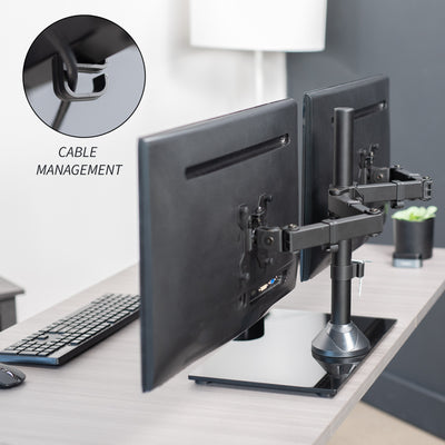 Integrated cable management to maintain a clean, organized workspace