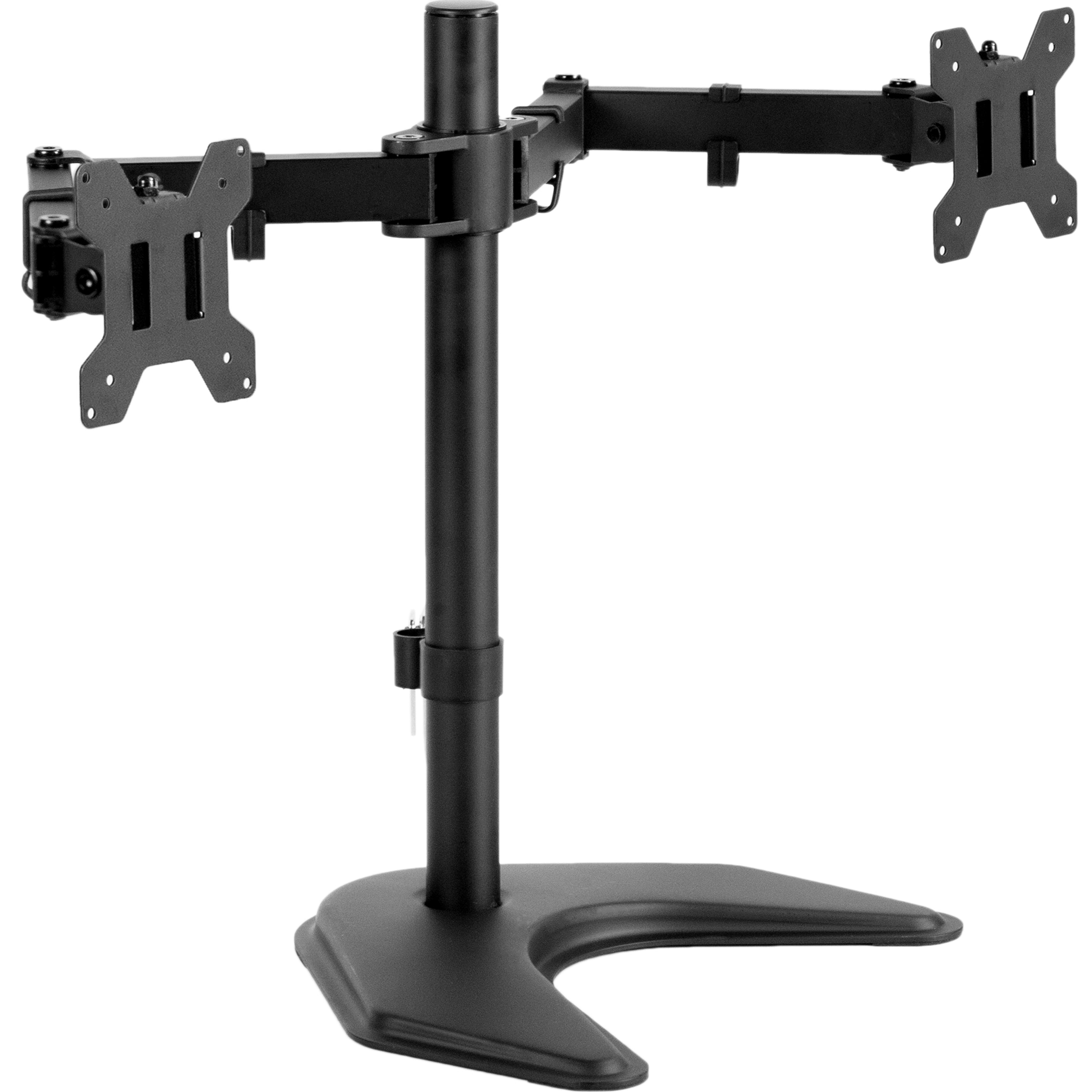 Sturdy adjustable dual monitor stand.