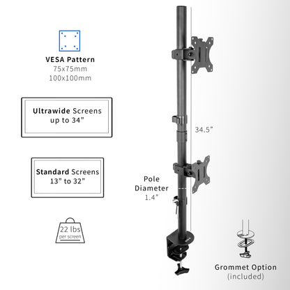 Dual Monitor Desk Mount