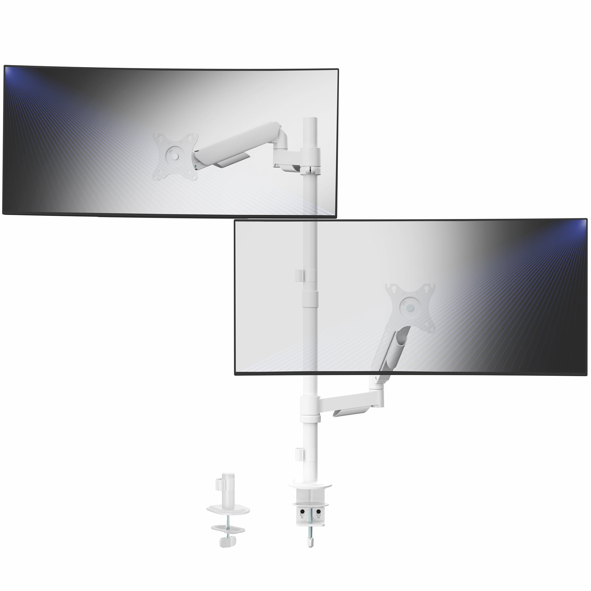 Pneumatic Arm Dual 17" to 32" Monitor Extra Tall Desk Mount