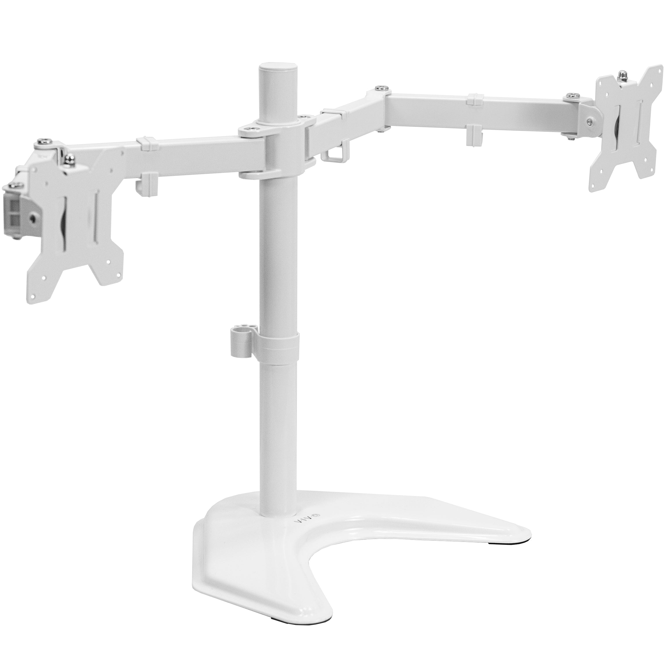 Enjoy ergonomic viewing angles with our freestanding dual monitor stand. 