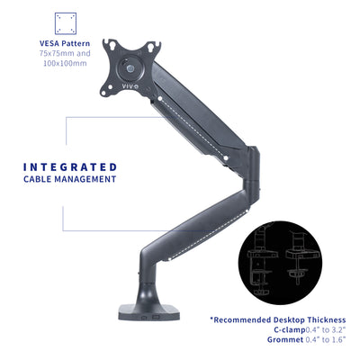 VIVO Premium Aluminum Heavy Duty Single Monitor Arm for Ultrawide Monitors