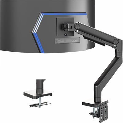 Pneumatic Arm Single Ultrawide Monitor Desk Mount