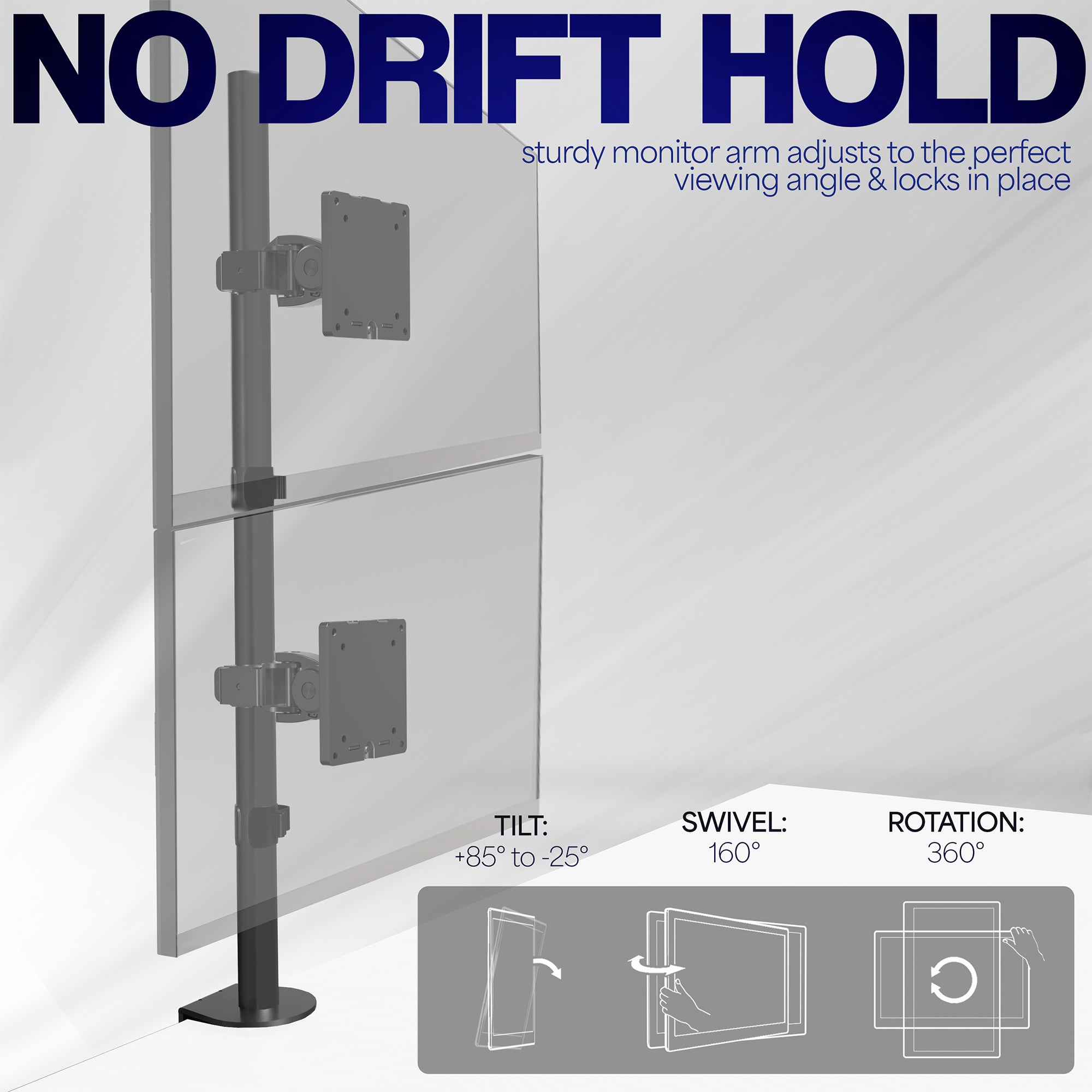 Dual Ultrawide Vertical Monitor Desk Mount - Up to 49" Screens