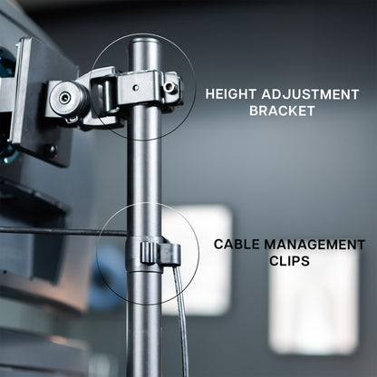 Dual Ultrawide Vertical Monitor Desk Mount - Up to 49" Screens