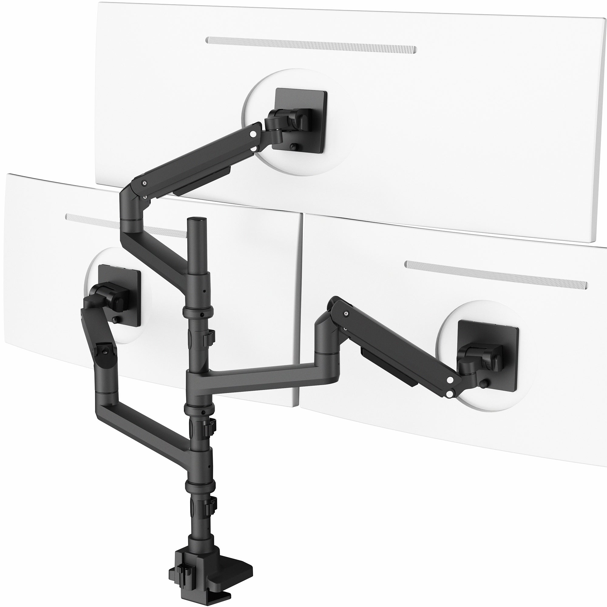 Pneumatic Arm Triple Ultrawide Monitor Extra Tall Desk Mount