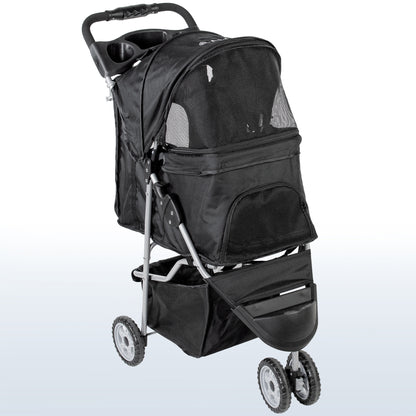Black Three Wheel Pet Stroller