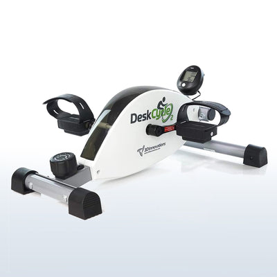 White Adjustable Under Desk Bike Pedal Exerciser