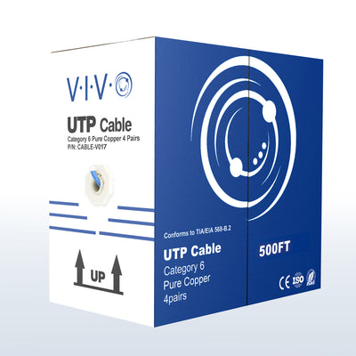 Blue 500ft Cat6 Full Copper Indoor Ethernet Cable