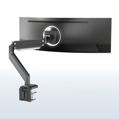 Pneumatic Arm Single Ultrawide Monitor Desk Mount - Up to 49" Screens