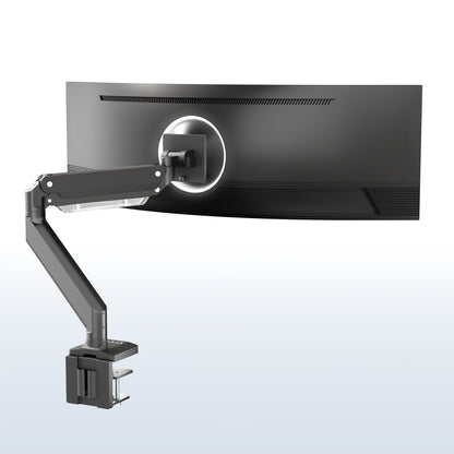 Pneumatic Arm Single Monitor Desk Mount with USB 