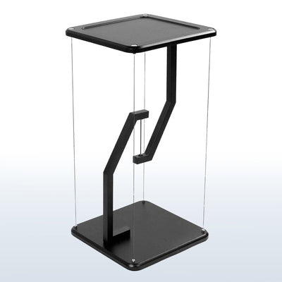 Modern tensegrity anti-gravity floating speakers stand for improved sound and display.