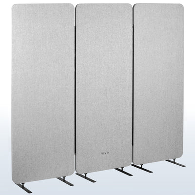 3-Panel Gray Freestanding Room Divider provides a convenient partition and workspace privacy.