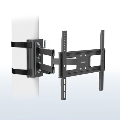 Black TV wall mount on a white background