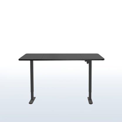 Black standing desk on a white background